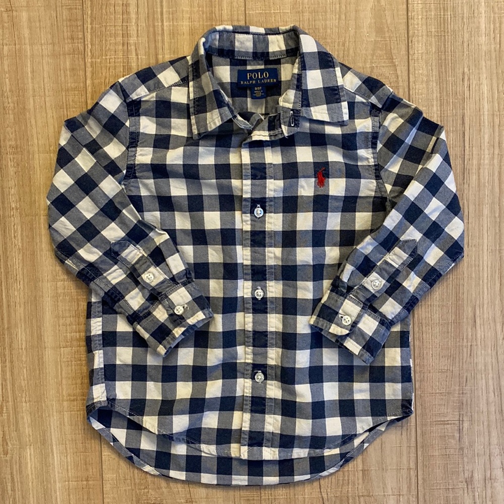 Polo Ralph Lauren Plaid Button Up Size 3T.